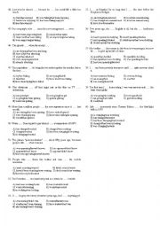 Mixed Tenses-Multiple Choice Test 3 [answer key included]