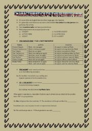 English Worksheet: CHARACTERISTICS OF THE PASSIVE VOICE