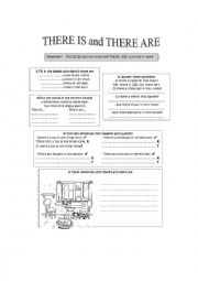 English Worksheet: There is and There are