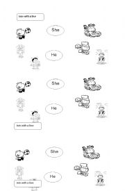 English Worksheet: she or he 
