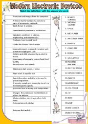 English Worksheet: Electronic devices!