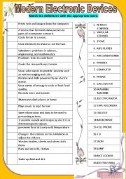 English Worksheet: Electronic devices!