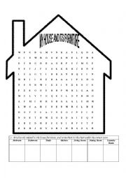 English Worksheet: My House and Its Furniture