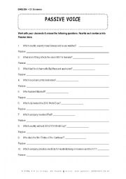 English Worksheet: Passive Voice - Where are they from
