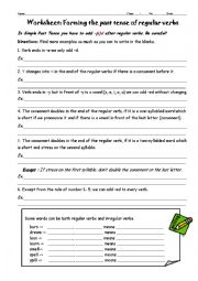English Worksheet: how to add -ed