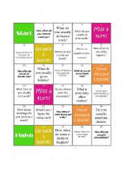 Daily Routine Board Game (ESL/EFL Present Simple Practice in English)