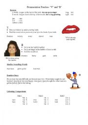 English Worksheet: Pronunciation Practice V and B