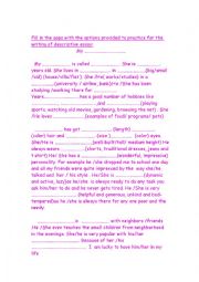 English worksheet: personality i like the most