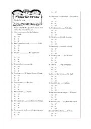 English Worksheet: Preposition of place (in-on-at)