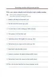 English Worksheet: Rewriting exercise