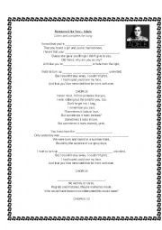 English Worksheet: Someone like you by Adele