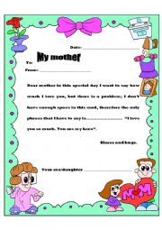 English Worksheet: Happy Mothers Day