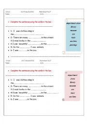 English Worksheet: vocabulary