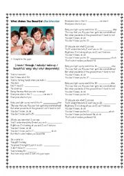 English Worksheet: What makes you beautiful