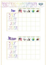 English Worksheet: present perfect battleships