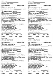 English Worksheet: My heart will go on