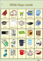 English Worksheet: BINGO GAME KITCHEN PART 2 of 2