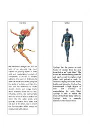 English Worksheet: Superheroes 7 ( Cyclops (X--Men) and Jean Grey)