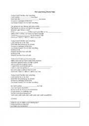 English Worksheet: The Lazy Song by Bruno Mars