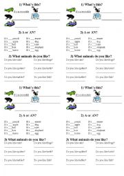 English Worksheet: Animals test