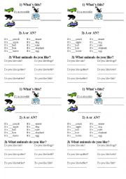 English Worksheet: Animals test