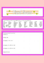 English Worksheet: Plural Rules Exercises