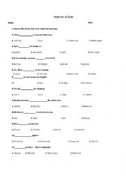 English Worksheet: Simple Present Multiple Choices Tests