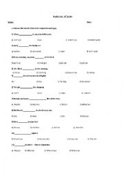 Simple Present Multiple Choices Tests