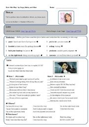 English Worksheet: Born this way-Lady Gaga and Glee and Bullying