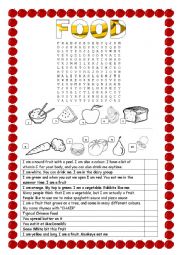 English Worksheet: food riddles