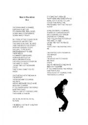 English worksheet: Man in the mirror