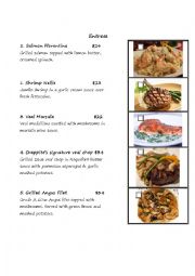 English Worksheet: ESL Dining Out Part 3 of 4, Appetizers 