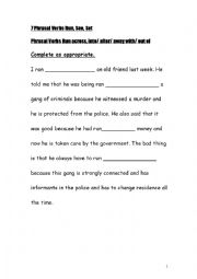 English Worksheet: 7. Phrasal Verbs Run, See, Set