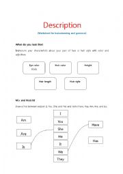 English Worksheet: description activity 
