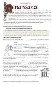 English Worksheet: Background to the Renaissance