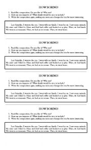 English Worksheet: How Boring!