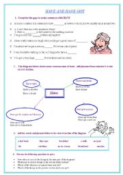 English Worksheet: have  and have got