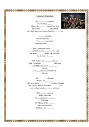 English Worksheet: Summer Paradise from Simple plan