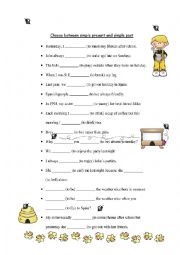 English Worksheet: Simple past vs simple present