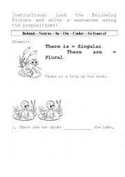 English worksheet: Use the prepositions