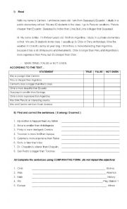 English Worksheet: Comparatives