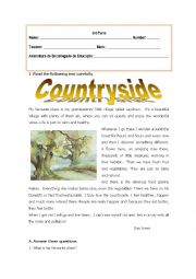 English Worksheet: Countryside