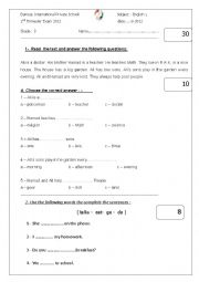 English Worksheet: reading