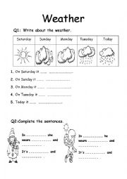 English Worksheet: Weather