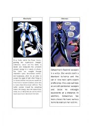 English Worksheet: Superheroes 12 ( Silver Surfer and Catwoman)