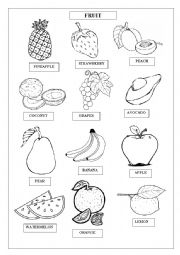 English Worksheet: FRUIT