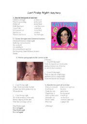 English Worksheet: Last Friday Night by Katy Perry