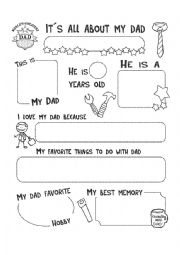 English Worksheet: It´s all about my dad
