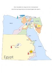 English Worksheet: Whats the weather like in Egypt