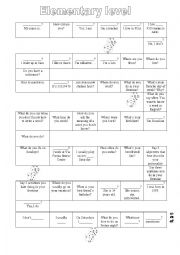 English Worksheet: Board game elementary